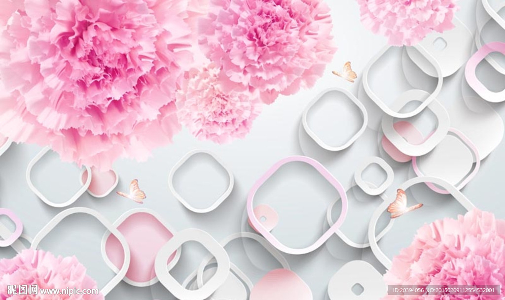 3D几何背景菊花