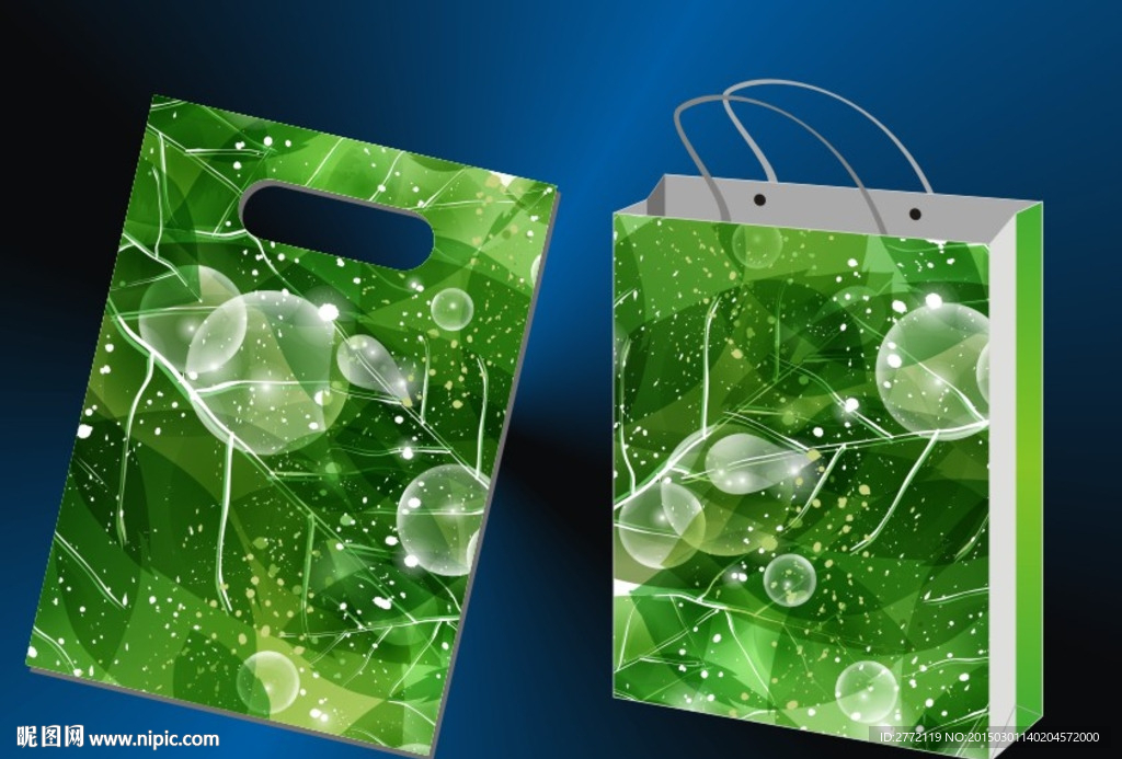 水珠子绿叶-手袋