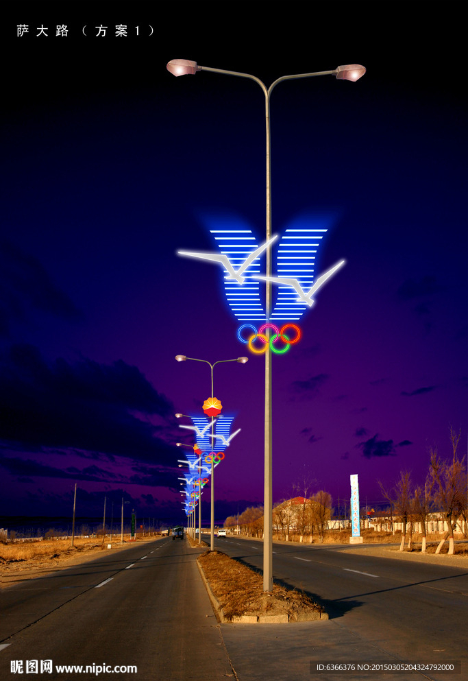 灯杆亮化 元宵节灯展 节日亮化