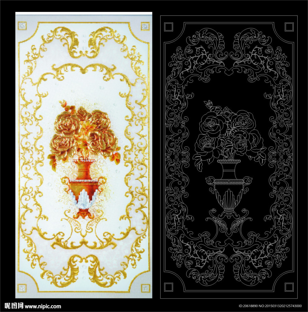 欧式花玫瑰花瓶