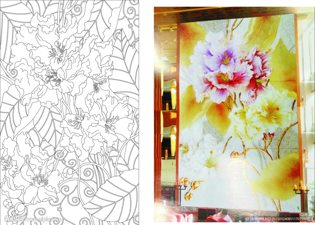 虞美人 艺术玻璃