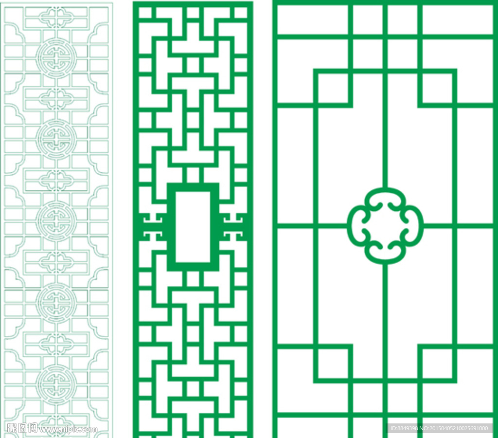 矢量素材 镂空雕花  屏风隔断