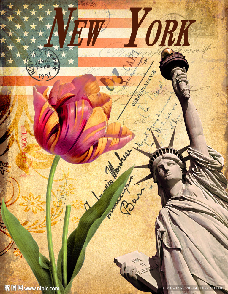 美国复古装饰画