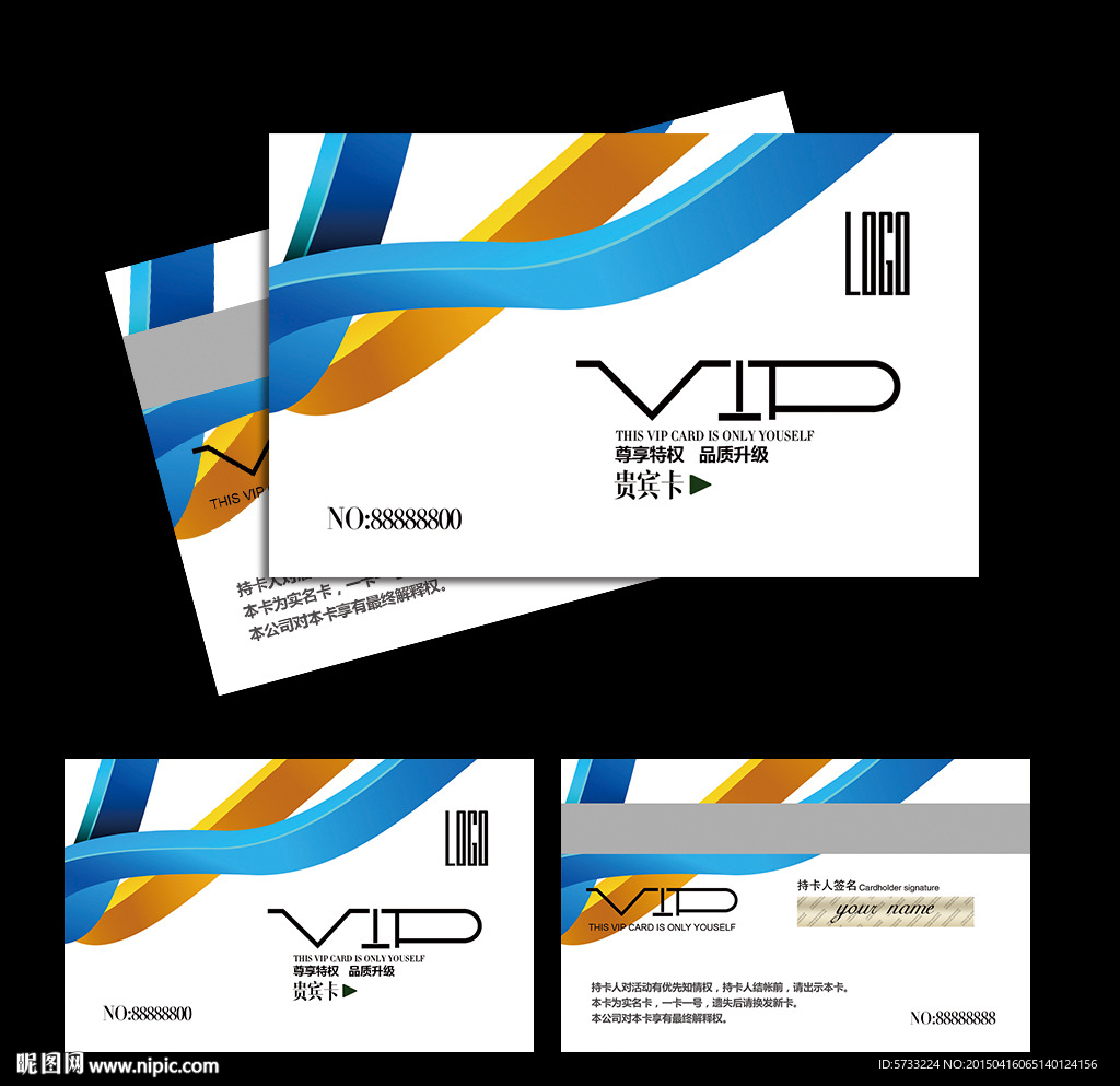 现代清爽艺术VIP会员卡设计