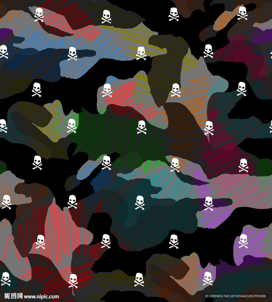 骷髅迷彩 分层