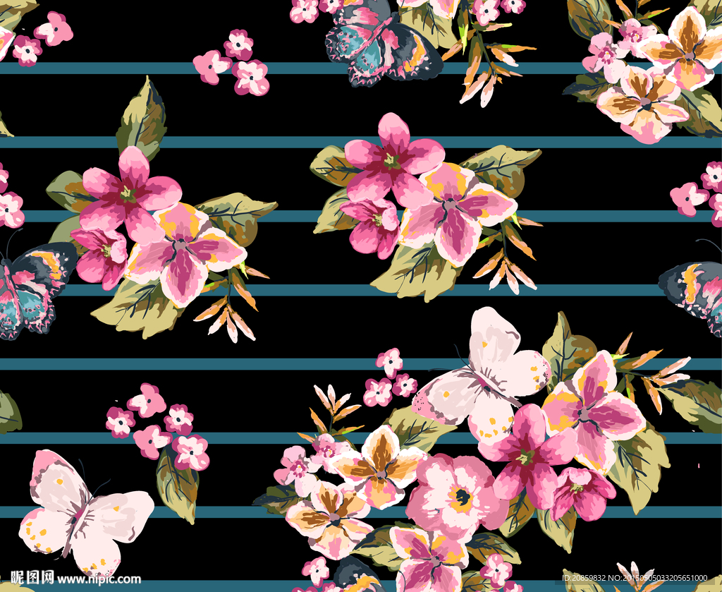 花纹花卉条纹分层