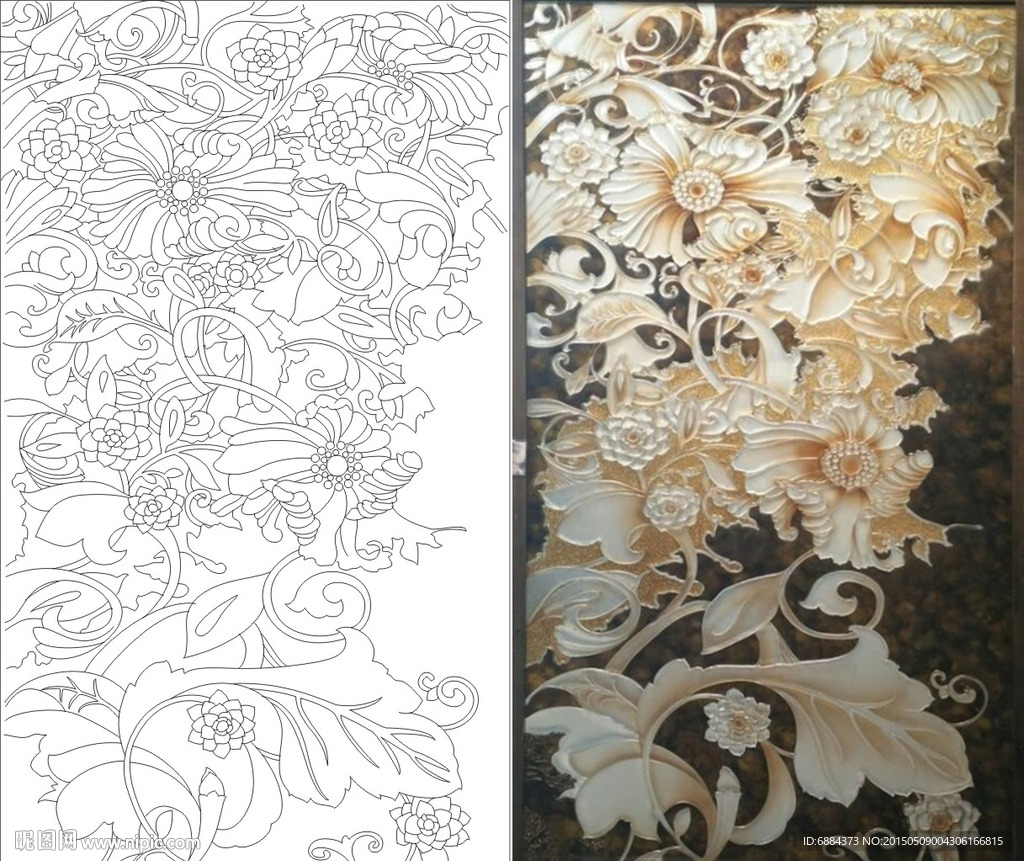 欧式花 抽象花 线条图