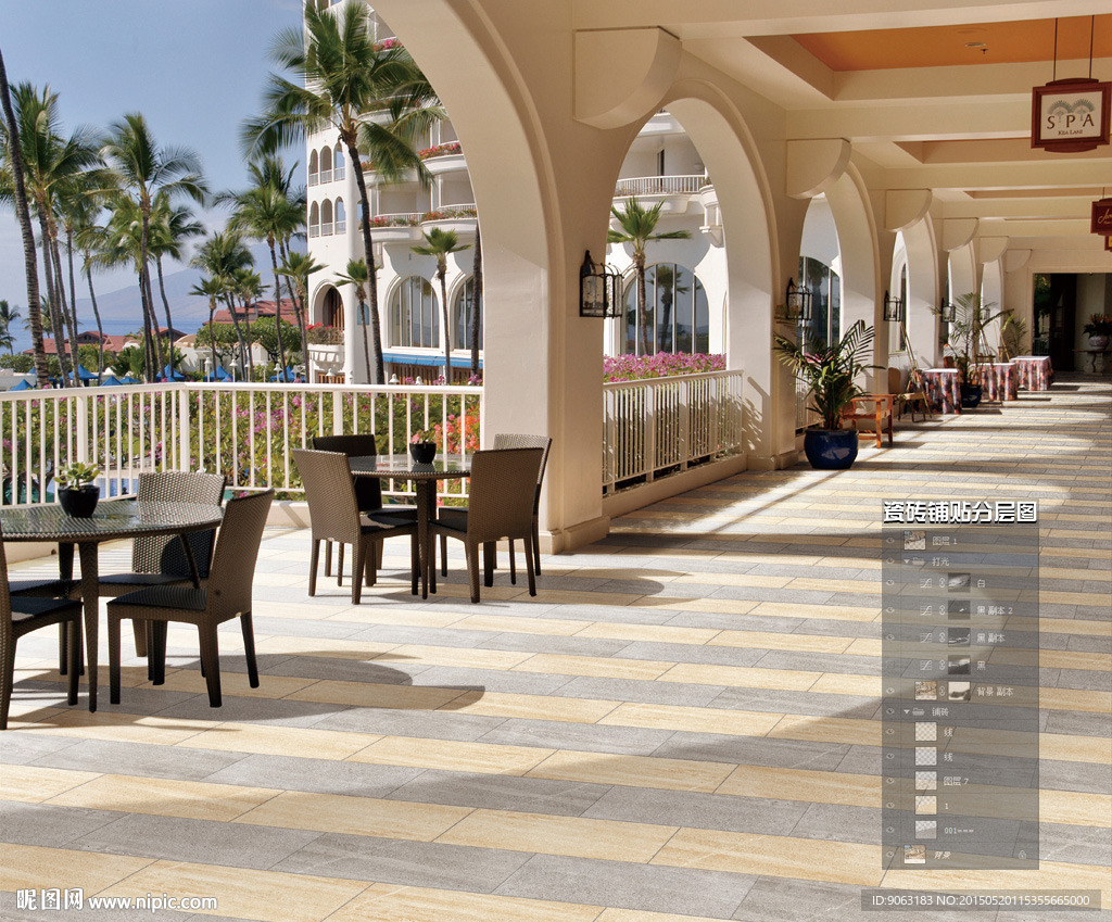 户外瓷砖铺贴分层