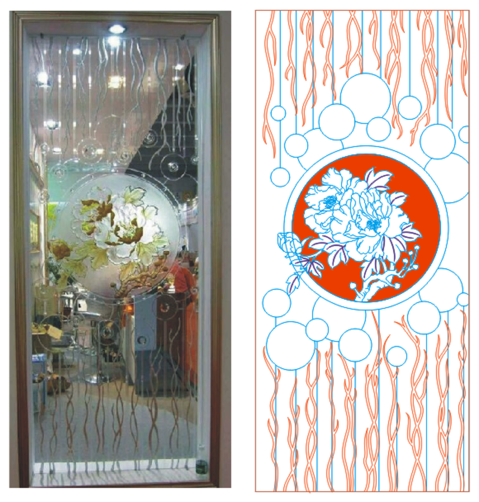 艺术玻璃牡丹牡丹花