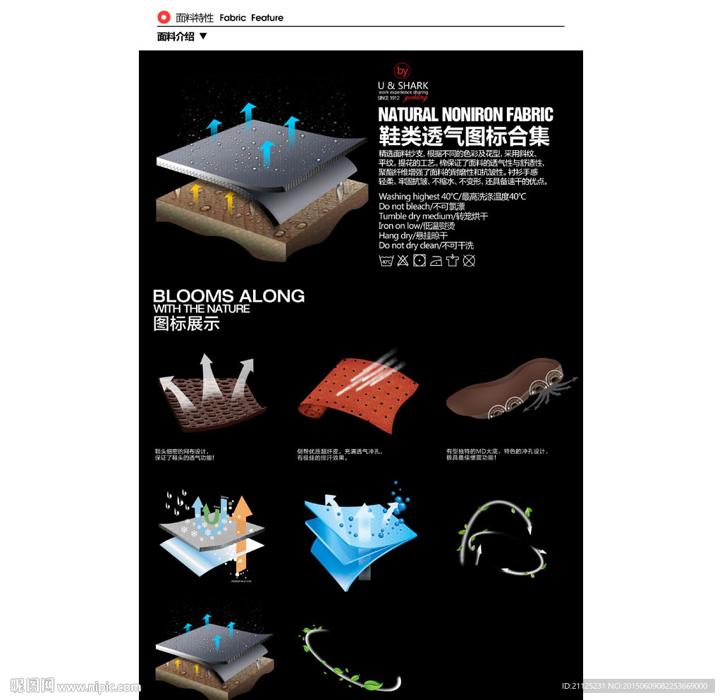 鞋子面料特性图透气图标图片