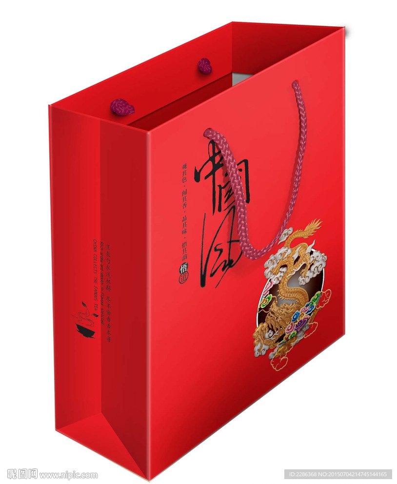 中国风手提袋平面图