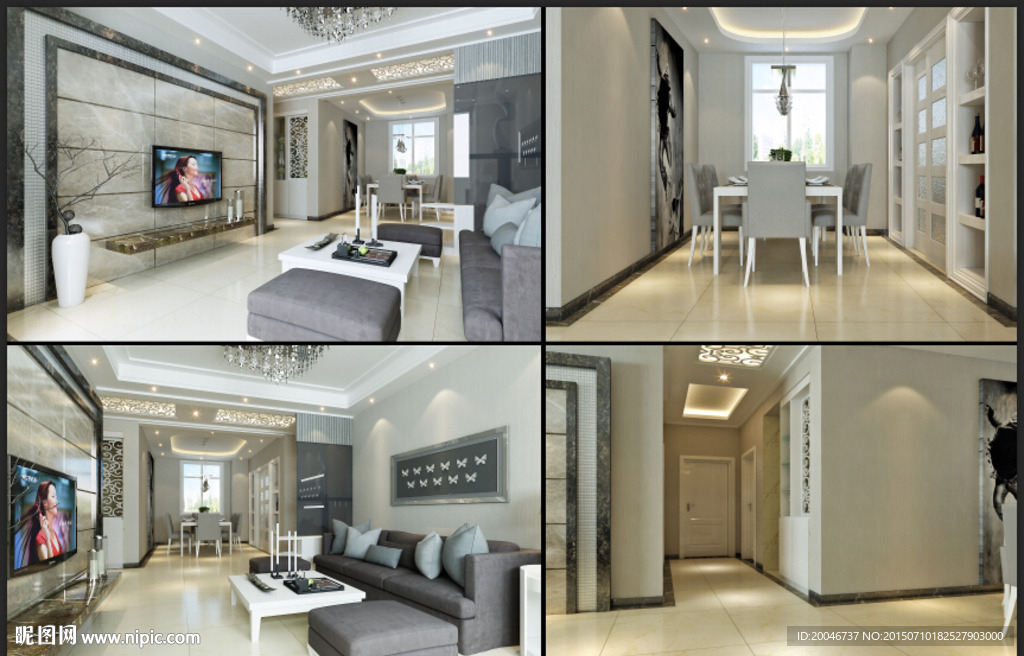 现代 简欧 时尚 客厅 餐厅