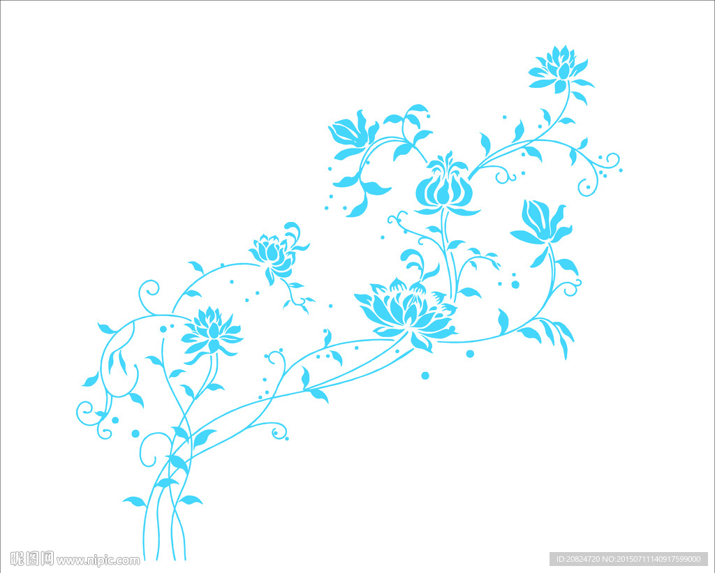 花藤矢量雕刻图