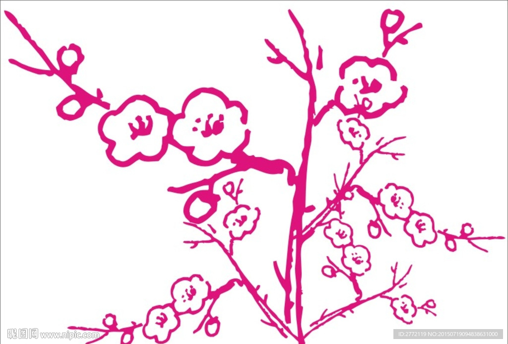 桃花朵朵 手绘画