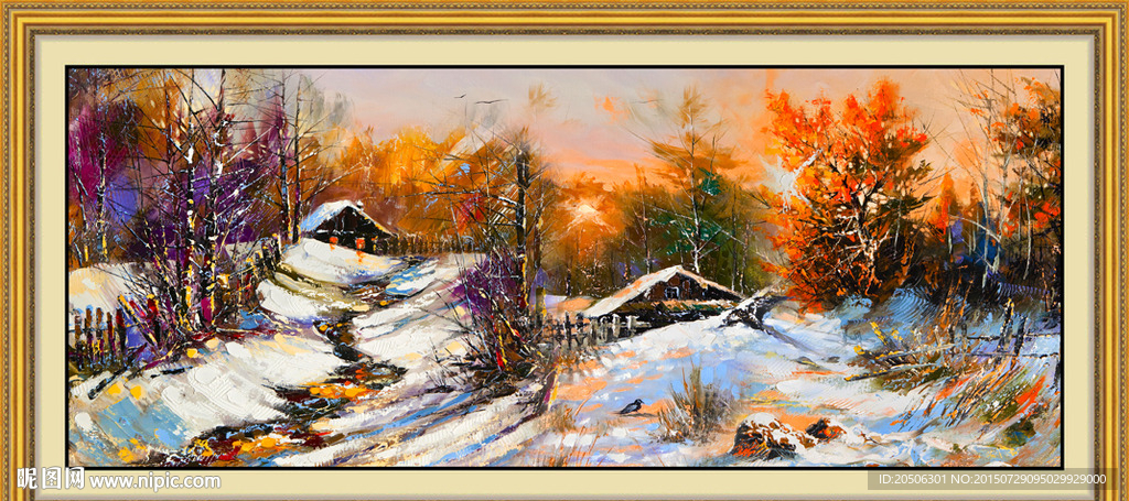 冬景油画