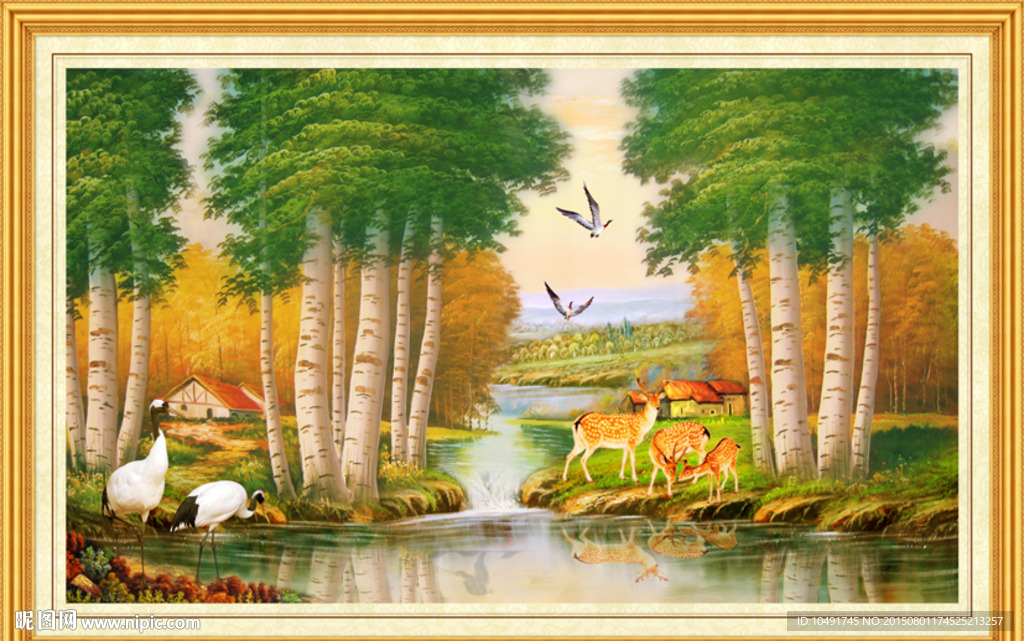 油画风景 风景如画 秋天风景