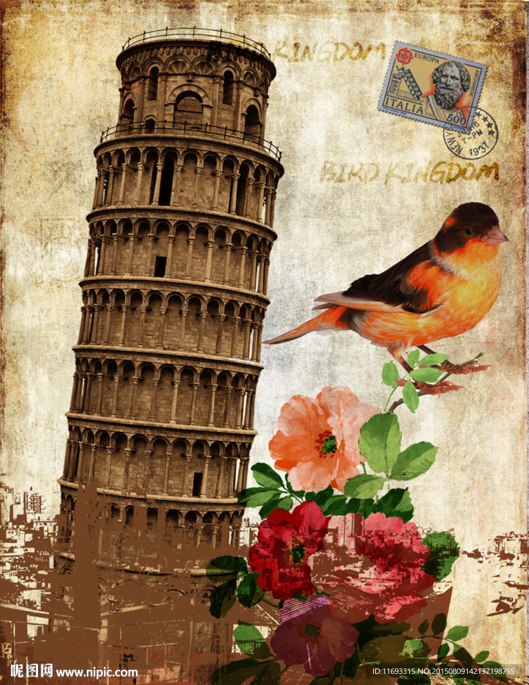 欧美复古油画 复古建筑