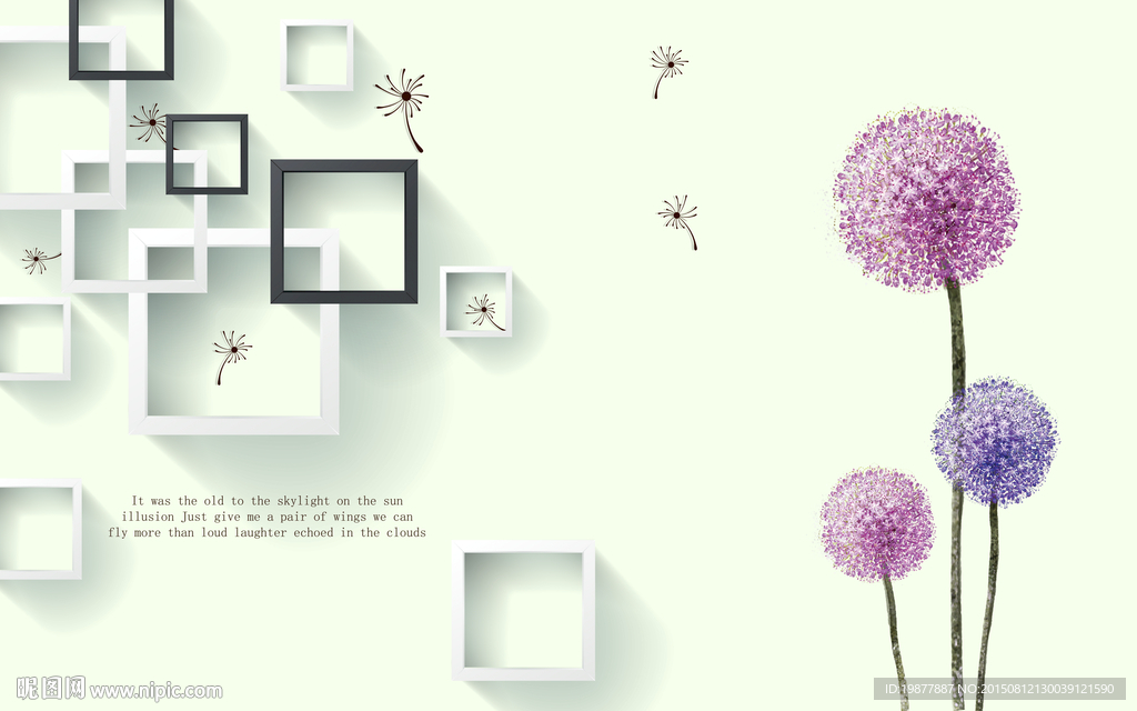 3D蒲公英PSD分层源文件