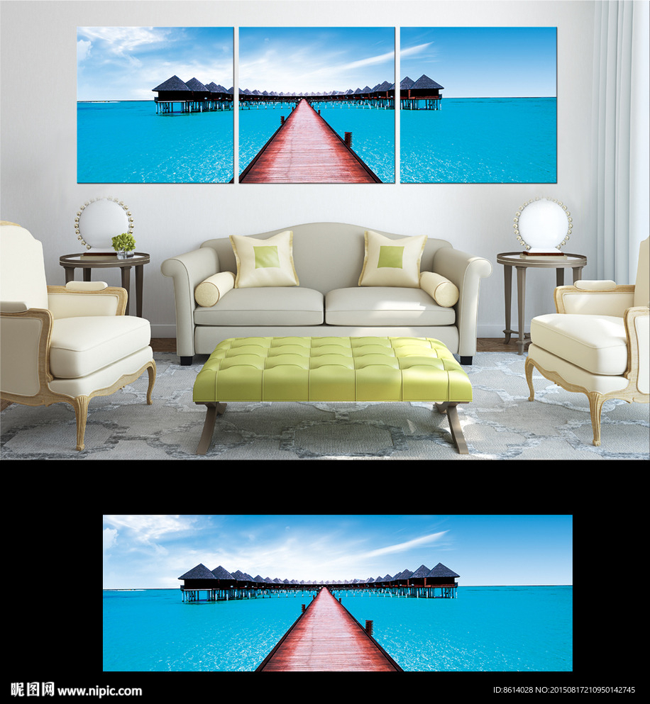 马尔代夫时尚无框画