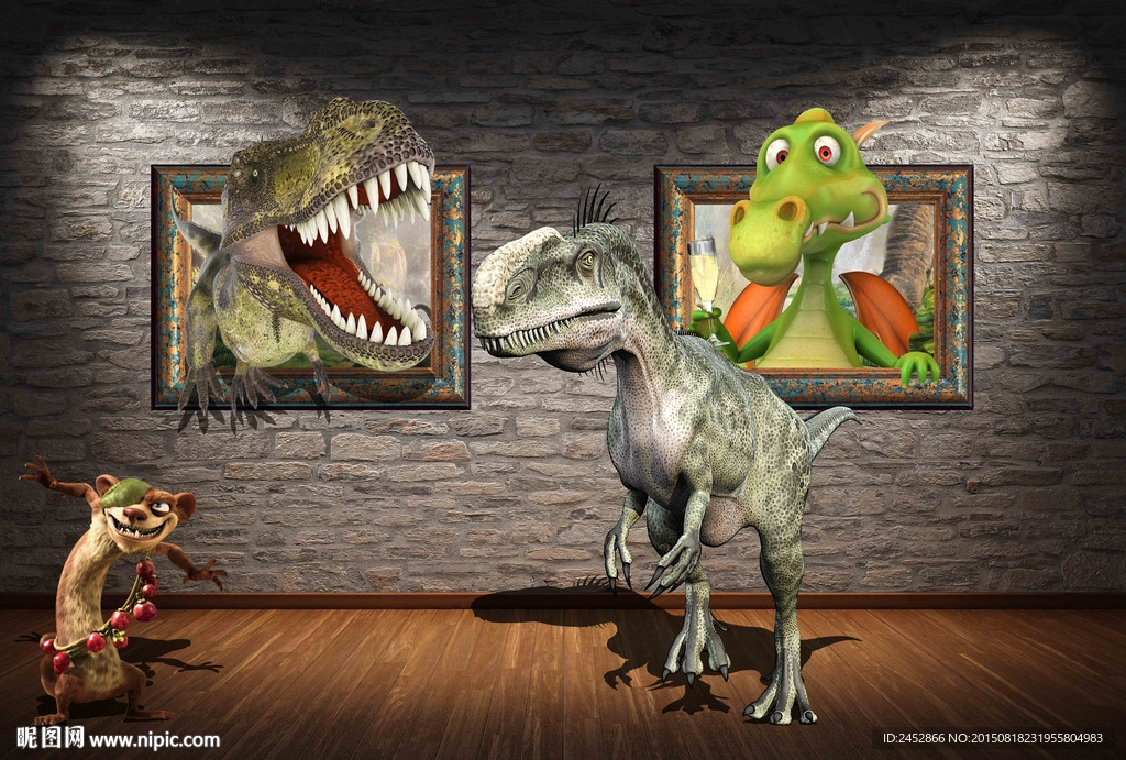 3D恐龙立体画图片