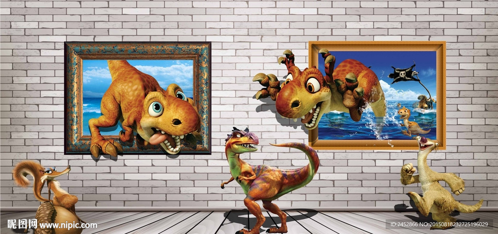 3D恐龙立体画图片