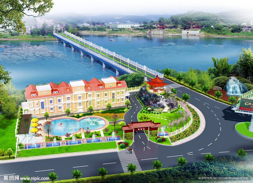 园区景观旅游度假山庄