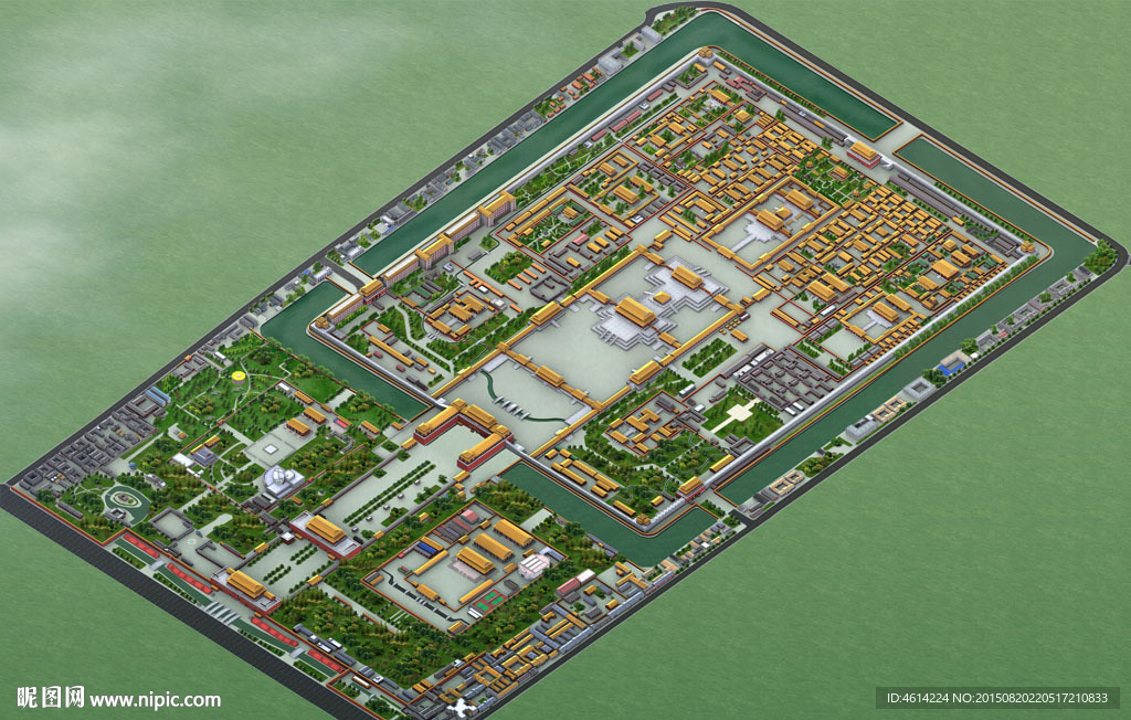 故宫全景鸟瞰效果图