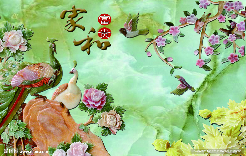 美尚美格3D仿彩雕背景墙