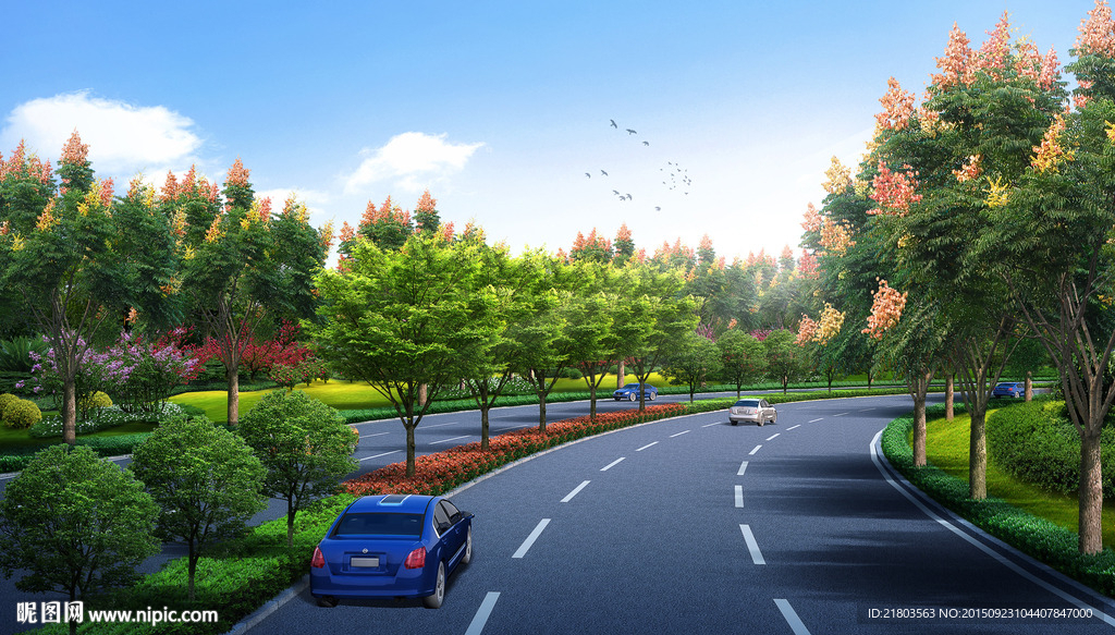 道路景观效果图