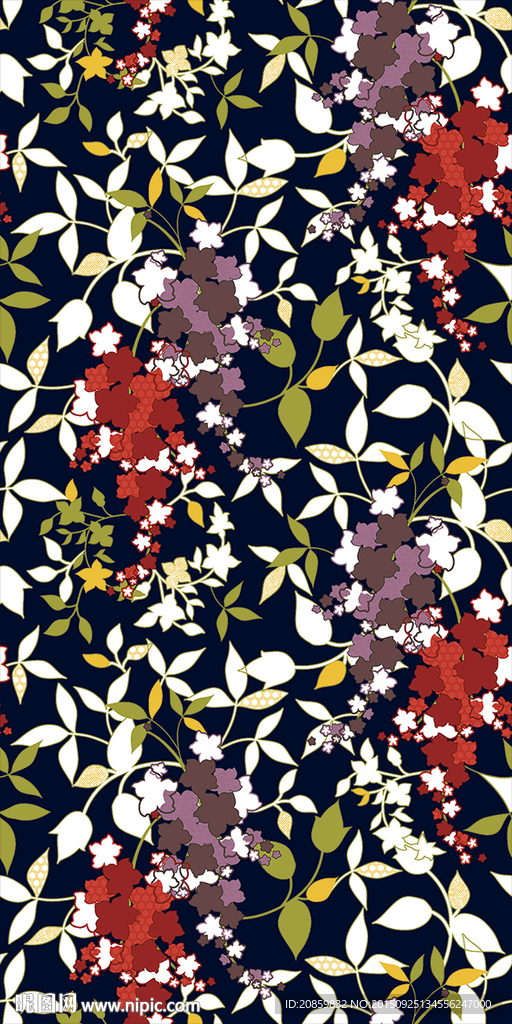 清新花卉叶子植物 分层