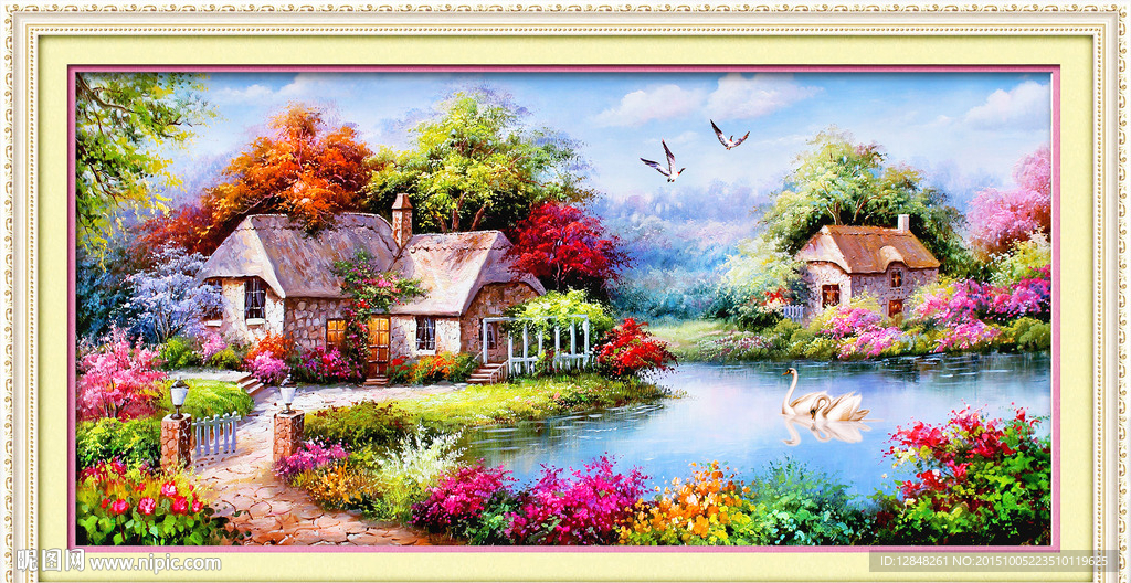 悠然小居 油画风景