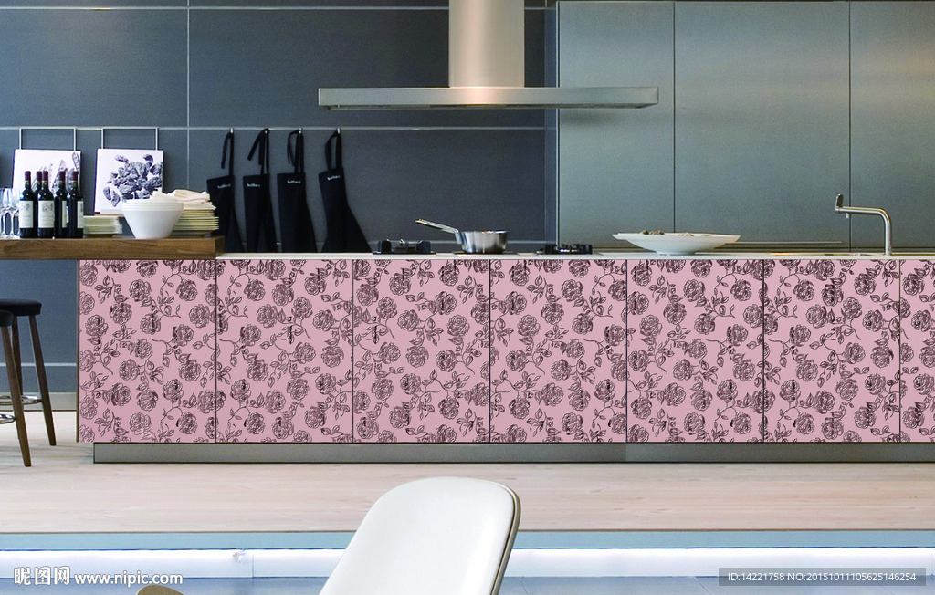 玫瑰移门图      橱柜移门