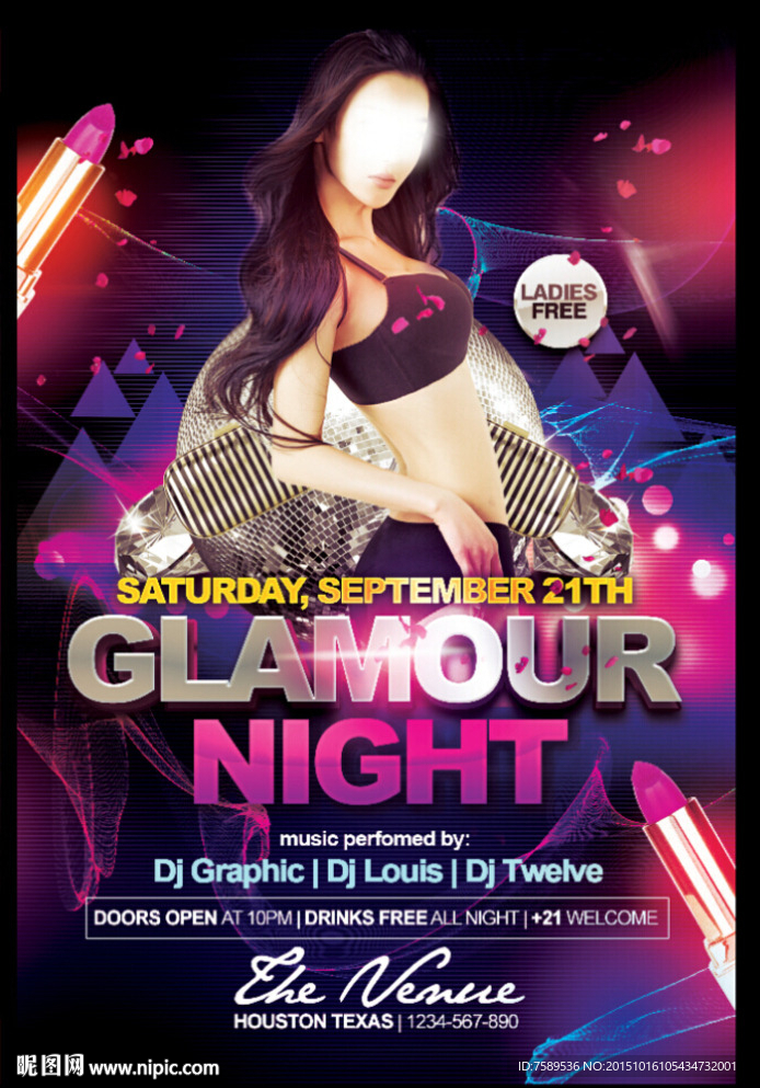 酒吧海报精细分层