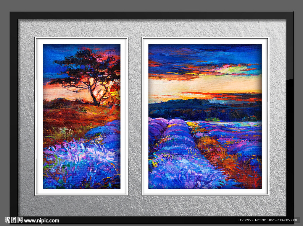 抽象花田手绘油画