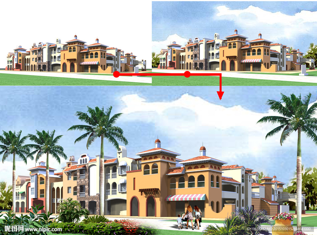 手绘风格分层素材psd