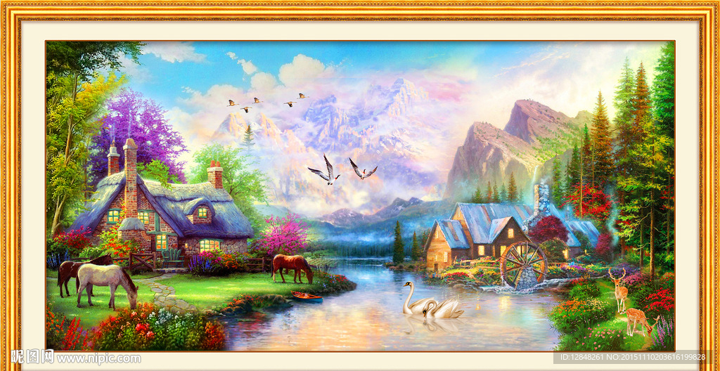 悠然小居 油画风景