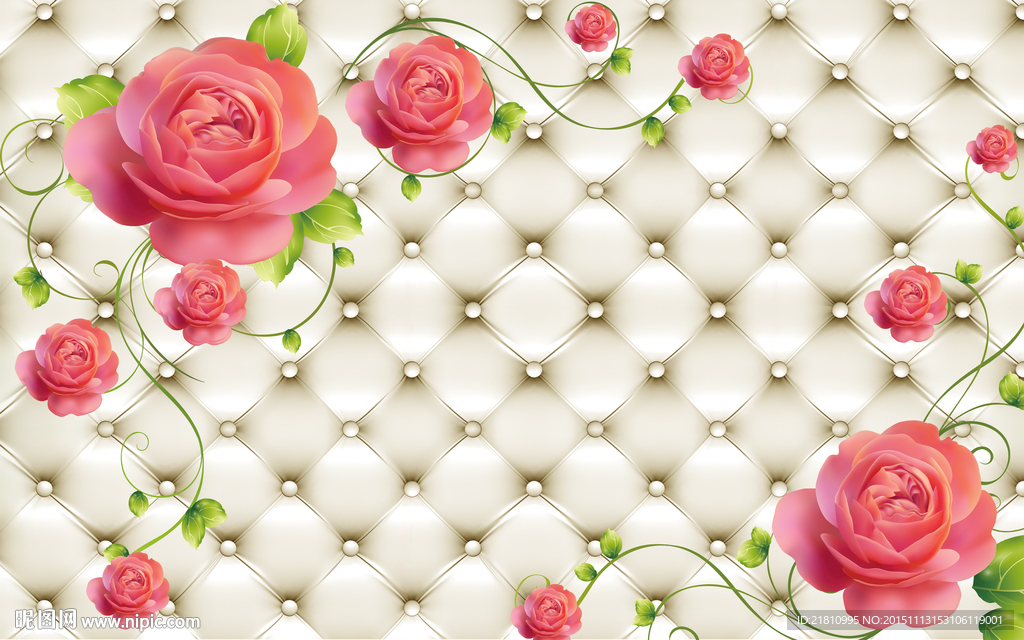 软包玫瑰分层图片