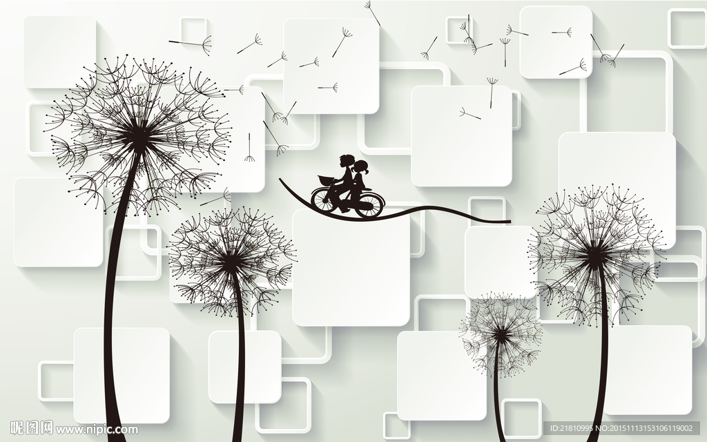 3D蒲公英分层图片