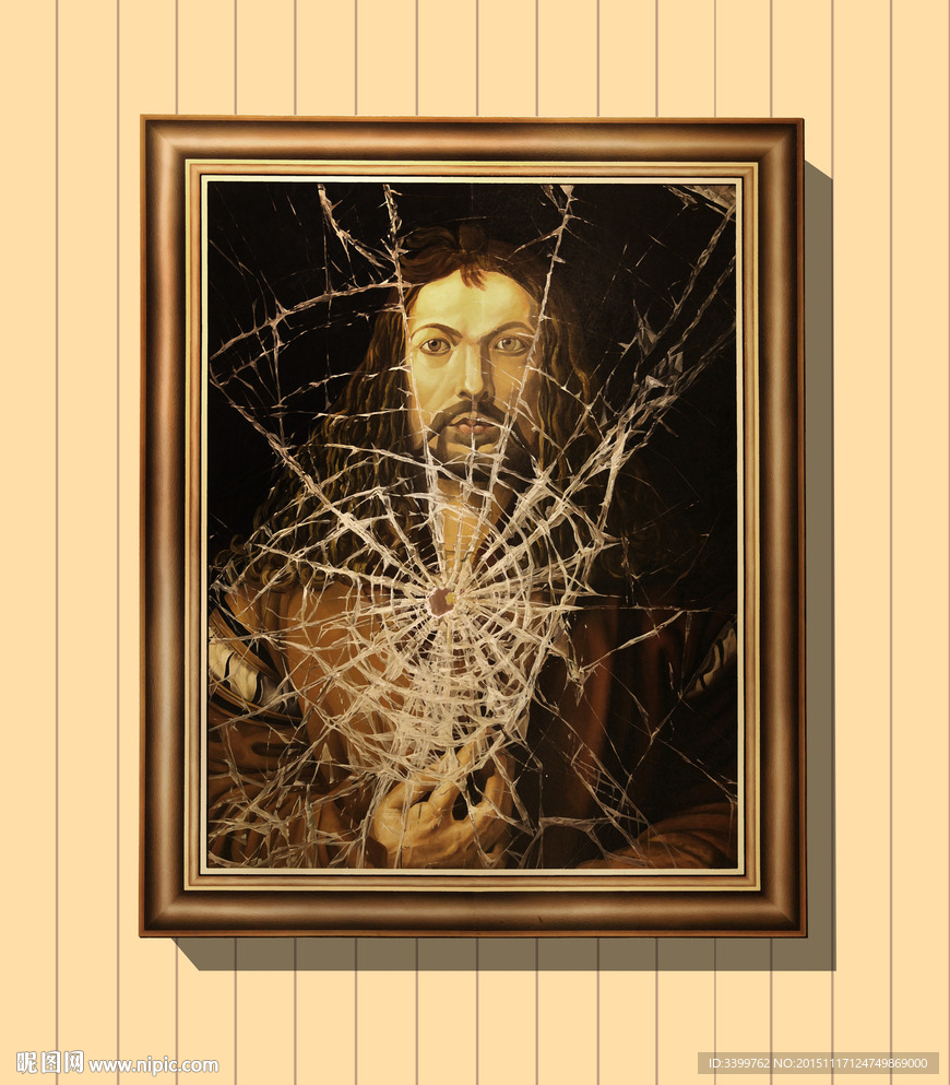 打破画上的玻璃