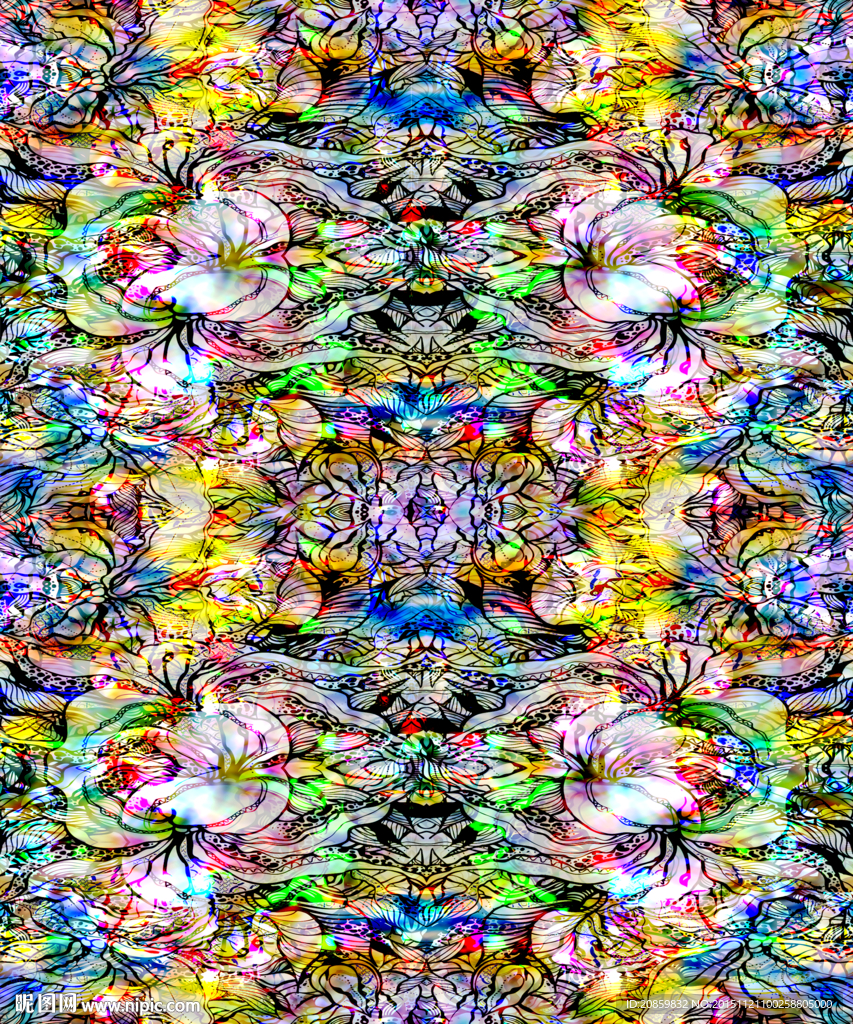 炫彩抽象花纹 分层
