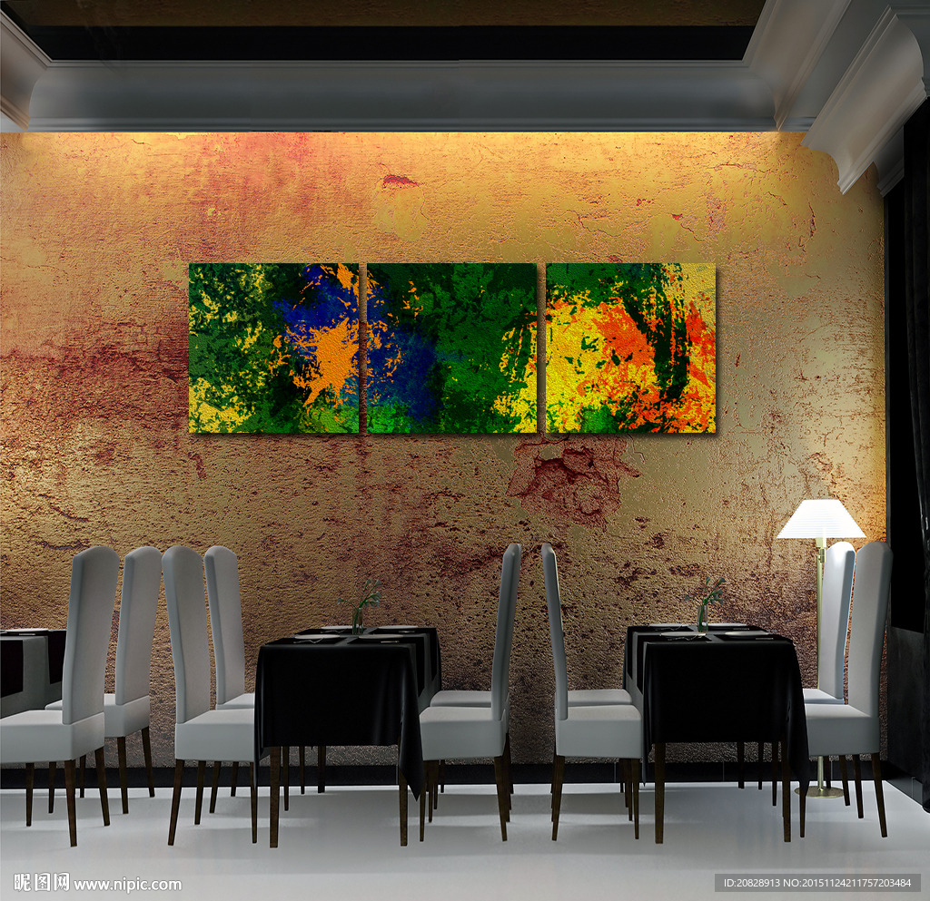 抽象色彩油画风无框画