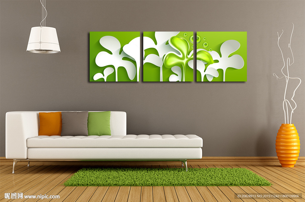 创意剪纸清新无框画