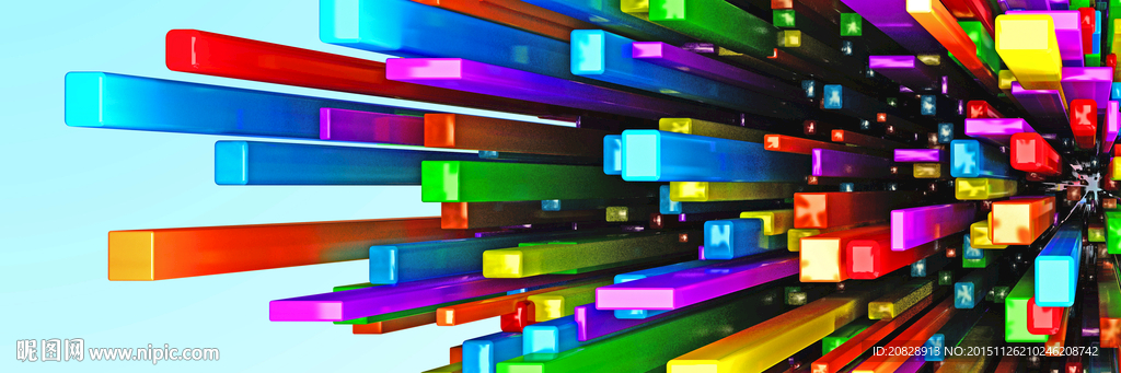 立体柱状放射多彩无框画