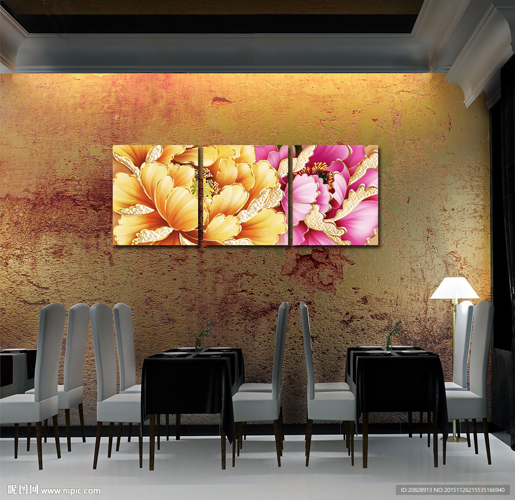 华丽牡丹无框画富贵牡丹无框画