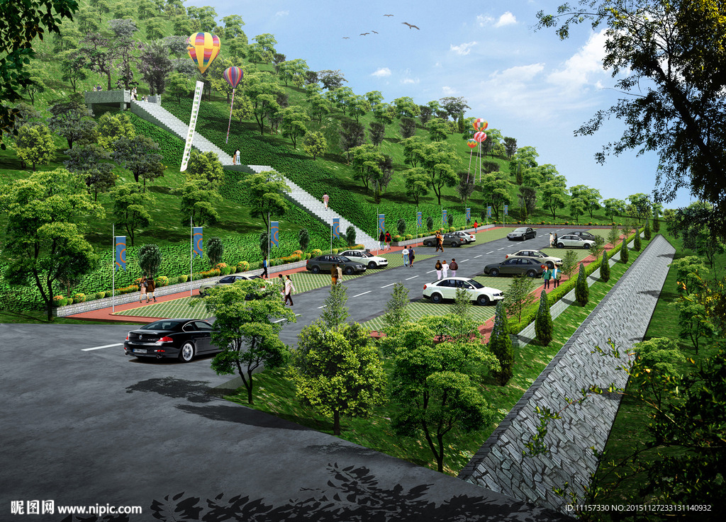 公园停车场效果图