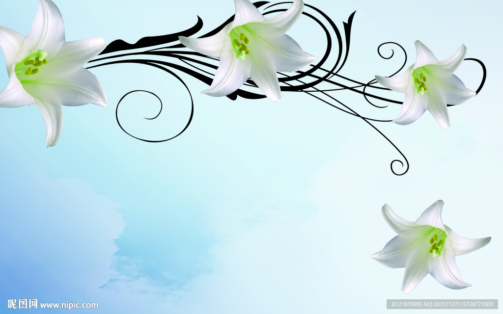 梦幻百合花分层图片