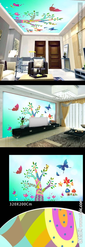 温馨卡通家居装饰壁画