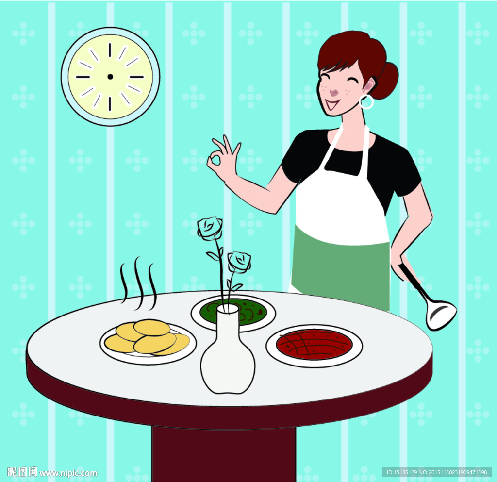 卡通人物 厨房 阿姨