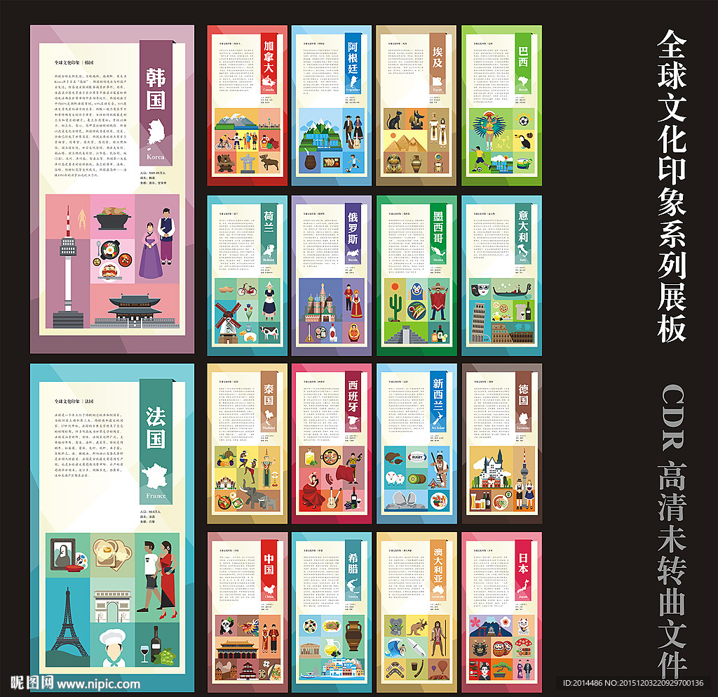 各国文化展板