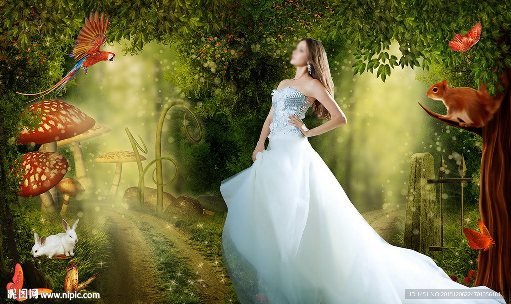 花园美人婚庆写真模版